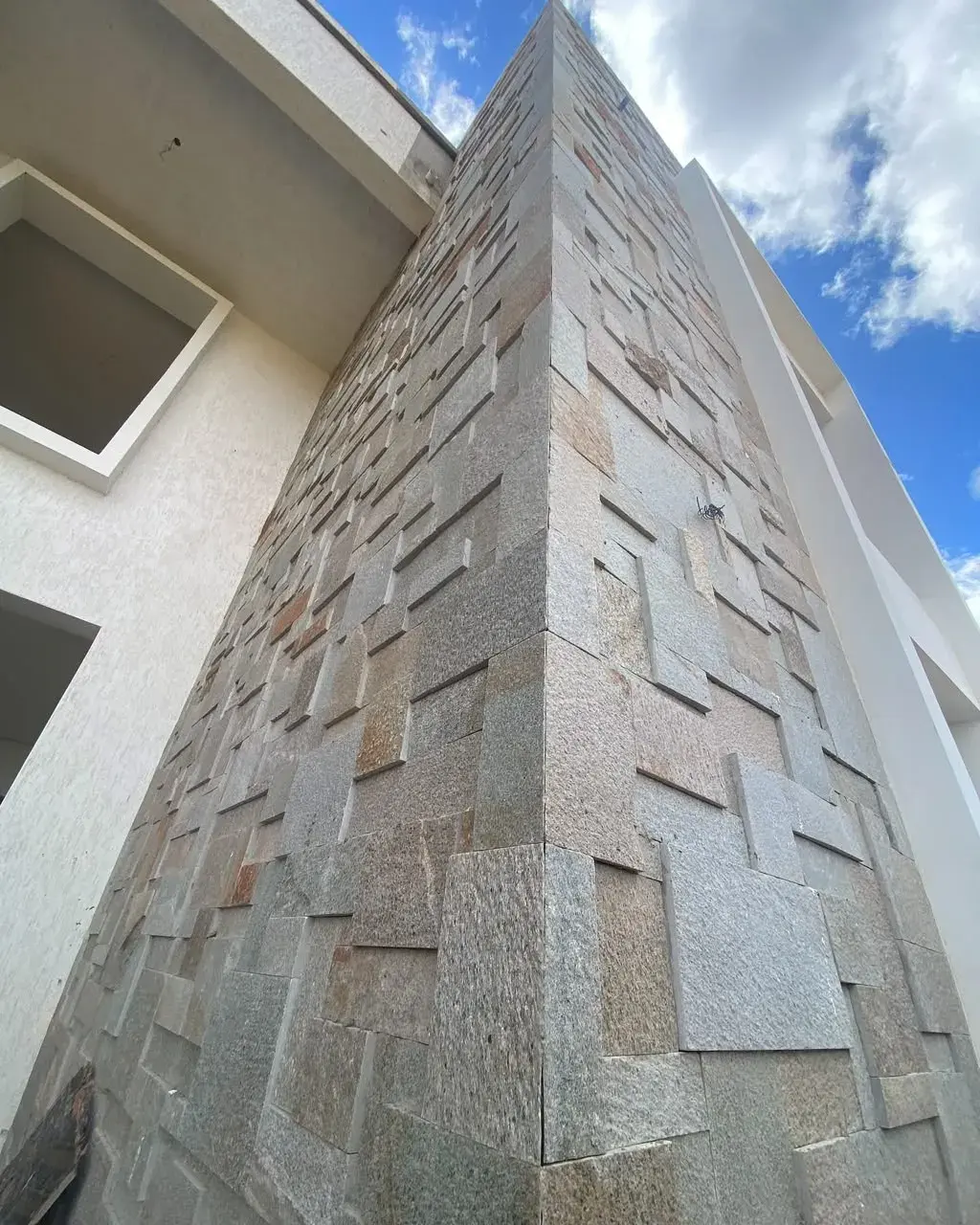 Babati stone cladding on a building corner