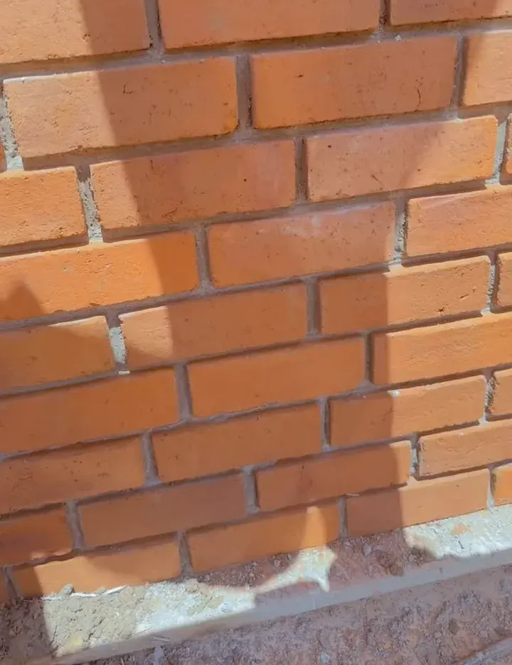 Clay brick cladding on a house exterior, Dodoma