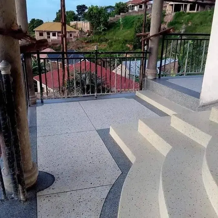 Terrazzo terrace and curved steps