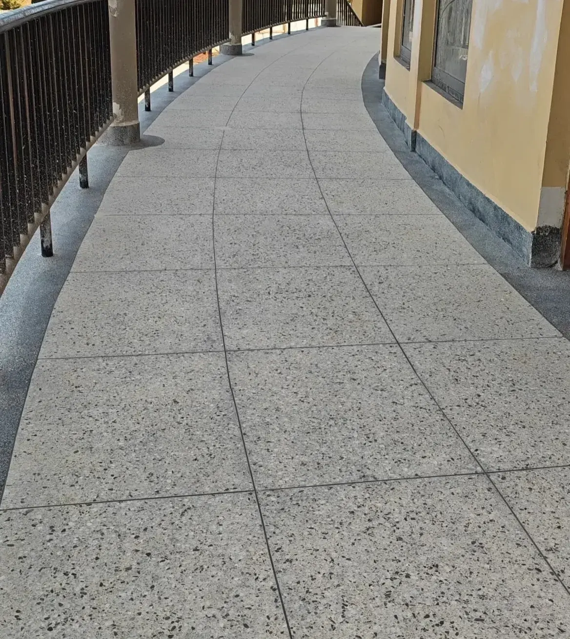 Balcony walkway floor at Mzumbe University before polishing