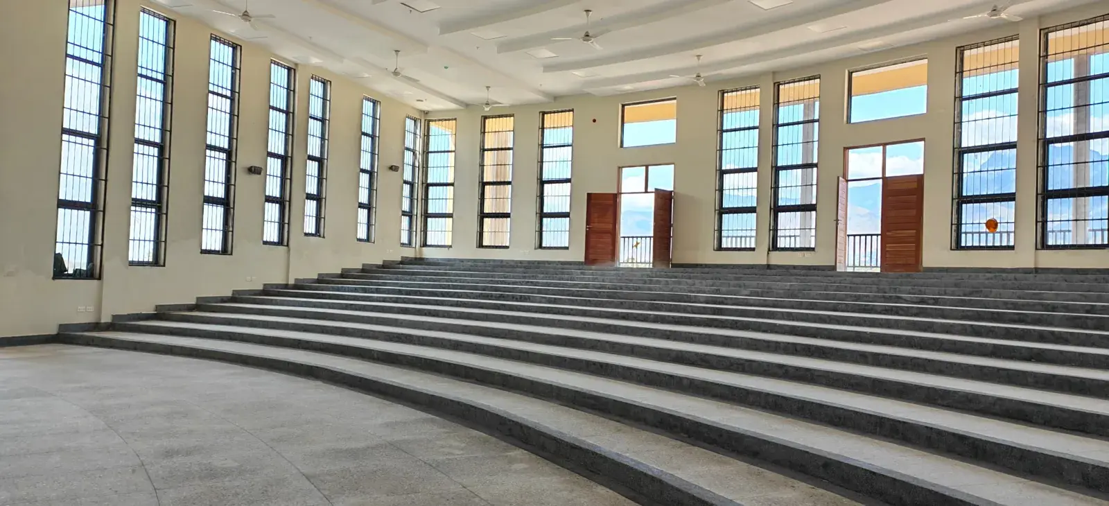Lecture hall floor after polishing